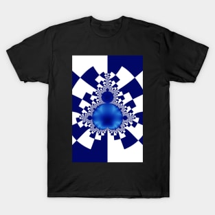 Mandelbrot Decomposition Blue & White 001 T-Shirt